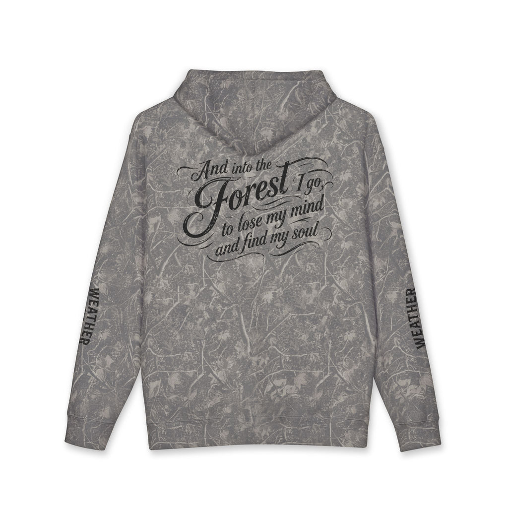 Forest Escape Hoodie — "And into the Forest I go..." Cozy Nature Quote Sweatshirt